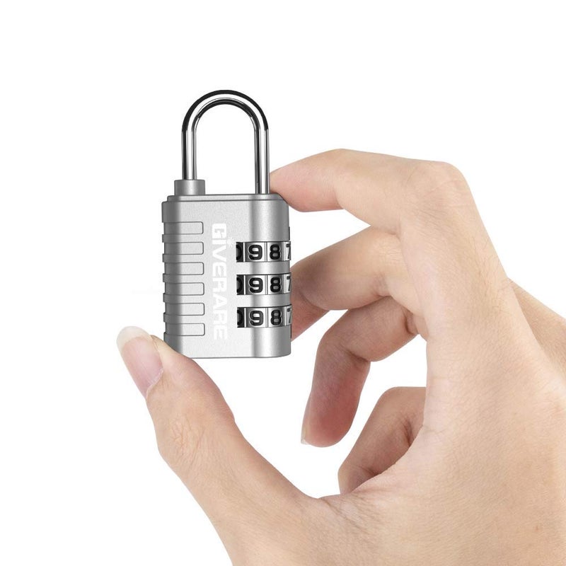 GIVERARE 8 Pack Combination Lock, 3-Digit Padlock Keyless, Resettable Luggage Locks for Backpack, Gym & School & Employee Locker, Weatherproof Travel Lock for Fence, Backyard Gate, Hasp, Case-Silver - Image 4